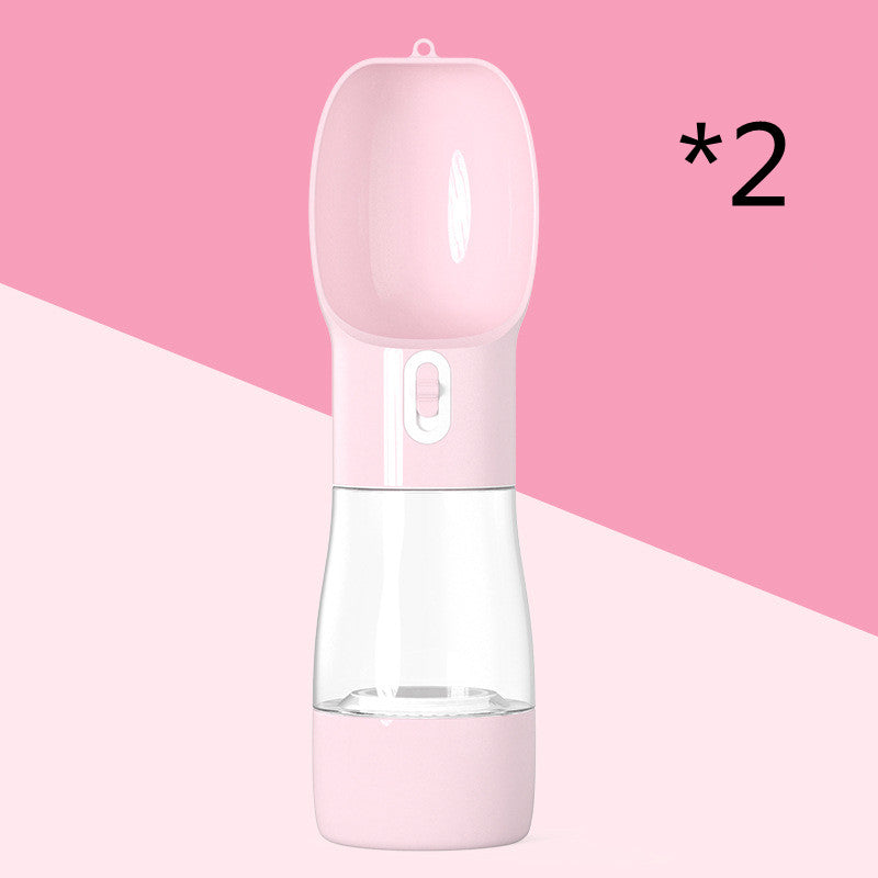 Portable Dog Water Bottle & Food Container – 2-in-1 Travel Pet Feeder