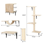 5 Pcs Wall Mounted Cat Climber Set - Floating Cat Shelves