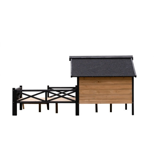 Grand Cabin Luxury Outdoor Wooden Kennel with Sun Porch