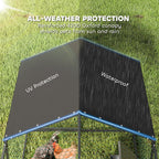 Large Metal Chicken Coop with Waterproof & Anti-UV Cover