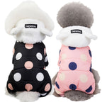 Polka Dot Dog Coat – Warm Cotton Winter Jacket for Small & Medium Dogs