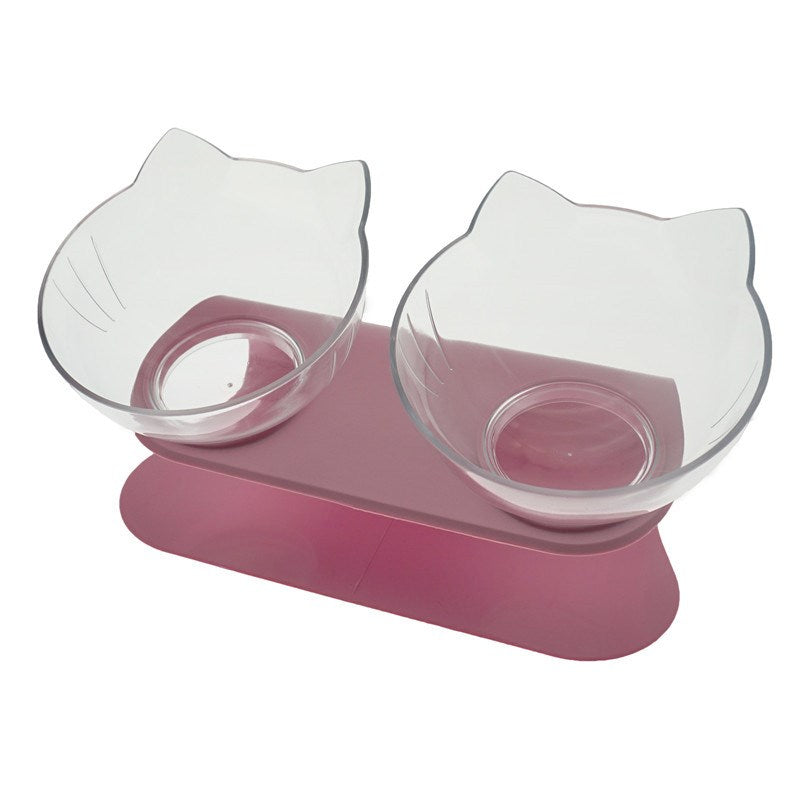 Slanted Double Cat Bowl - Improved Digestion & Neck Comfort