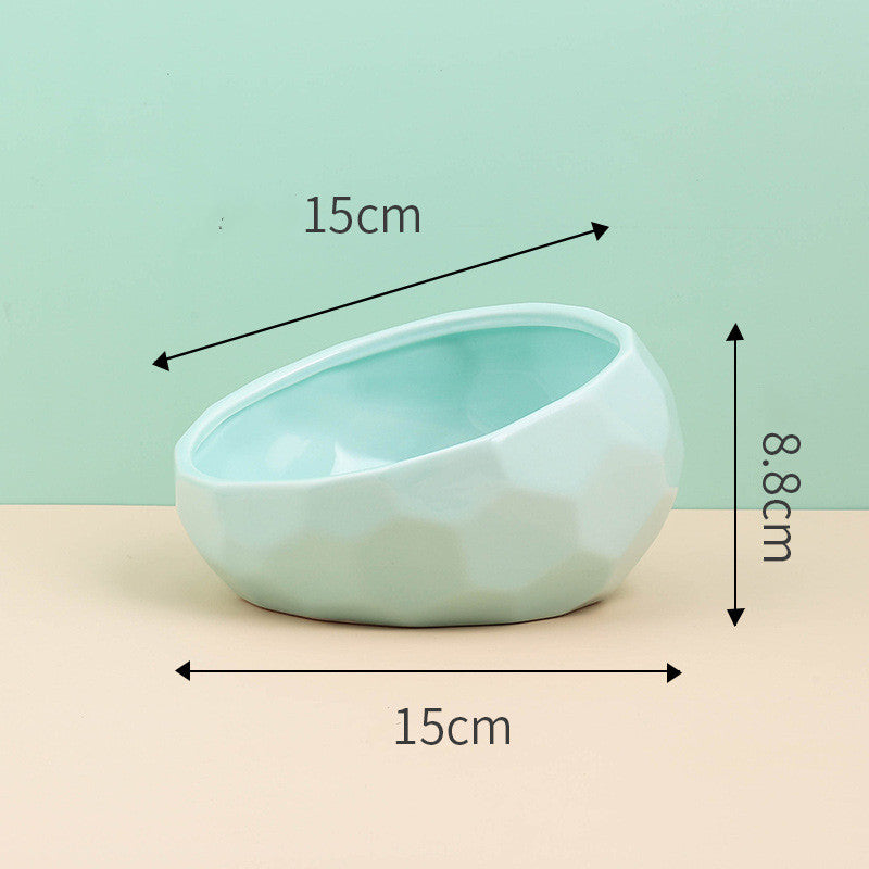 Ceramic Cat & Dog Bowl Oblique Mouth