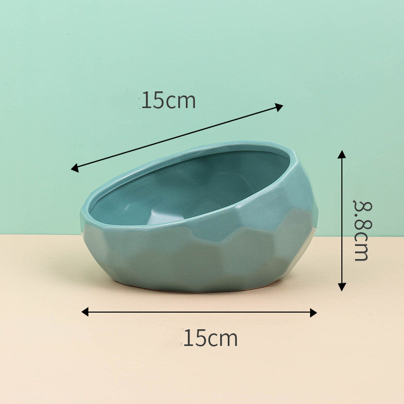 Ceramic Cat & Dog Bowl Oblique Mouth