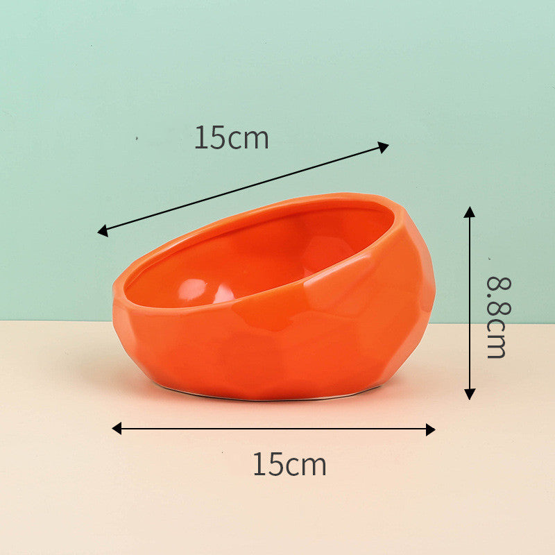 Ceramic Cat & Dog Bowl Oblique Mouth