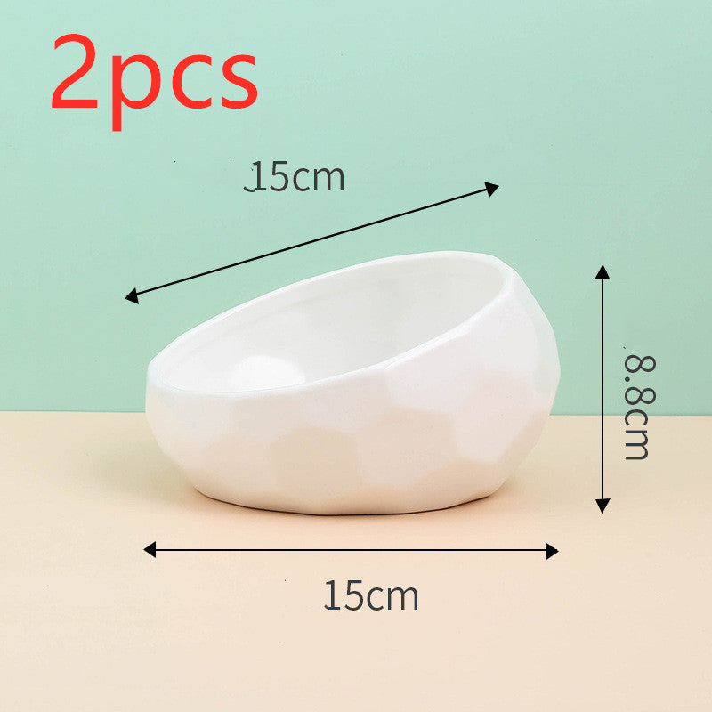Ceramic Cat & Dog Bowl Oblique Mouth