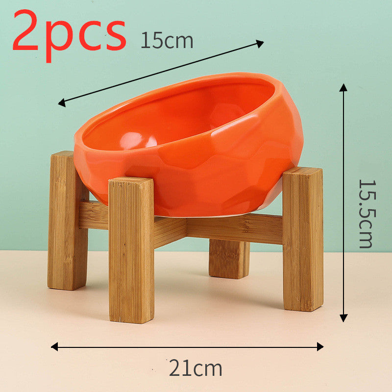 Ceramic Cat & Dog Bowl Oblique Mouth
