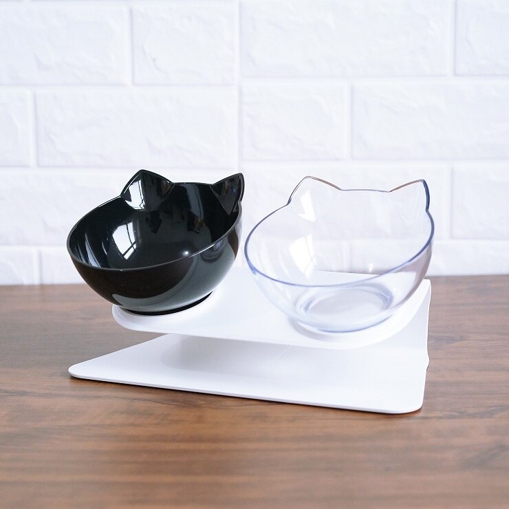 Slanted Double Cat Bowl - Improved Digestion & Neck Comfort