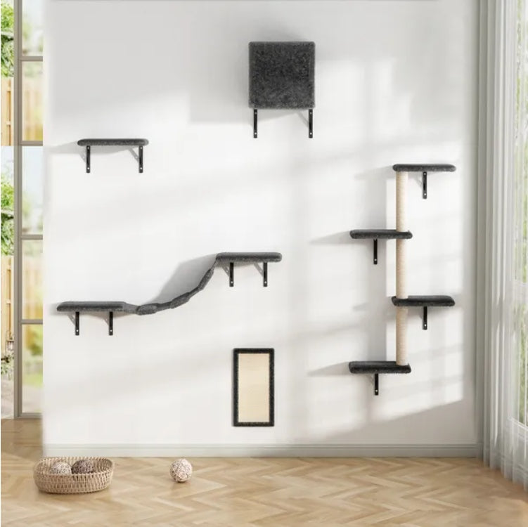 5 Pcs Wall Mounted Cat Climber Set - Floating Cat Shelves