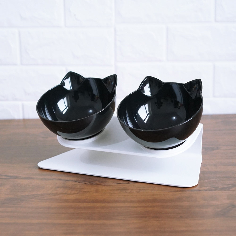 Slanted Double Cat Bowl - Improved Digestion & Neck Comfort