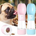 Portable Dog Water Bottle & Food Container – 2-in-1 Travel Pet Feeder
