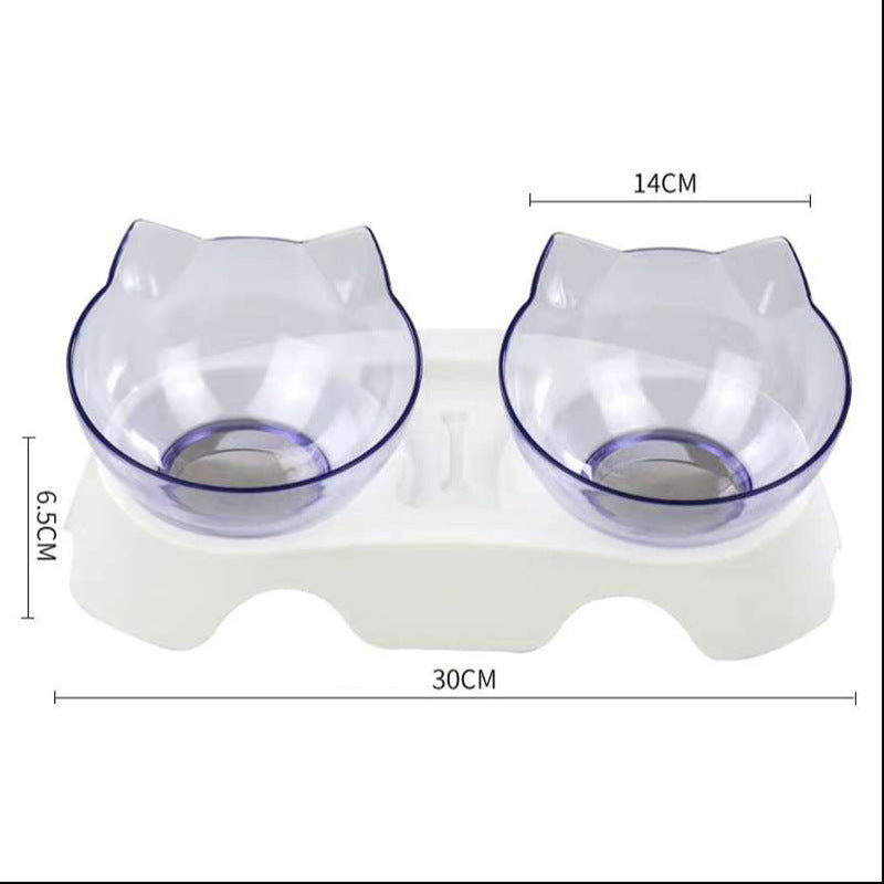 Slanted Double Cat Bowl - Improved Digestion & Neck Comfort