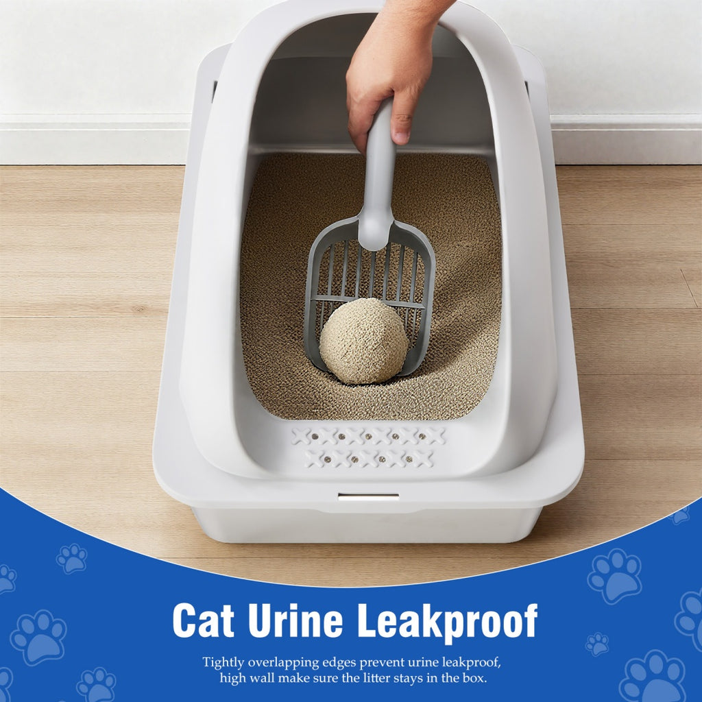 Large Cat Litter Box For Big Cats, Scoop And Mat Included