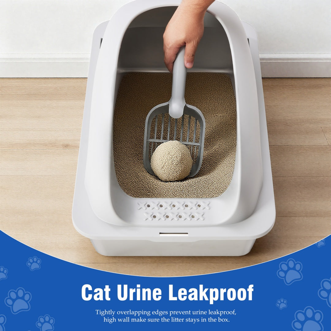 Large Cat Litter Box For Big Cats, Scoop And Mat Included