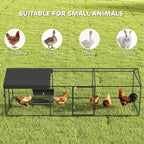 Large Metal Chicken Coop with Waterproof & Anti-UV Cover
