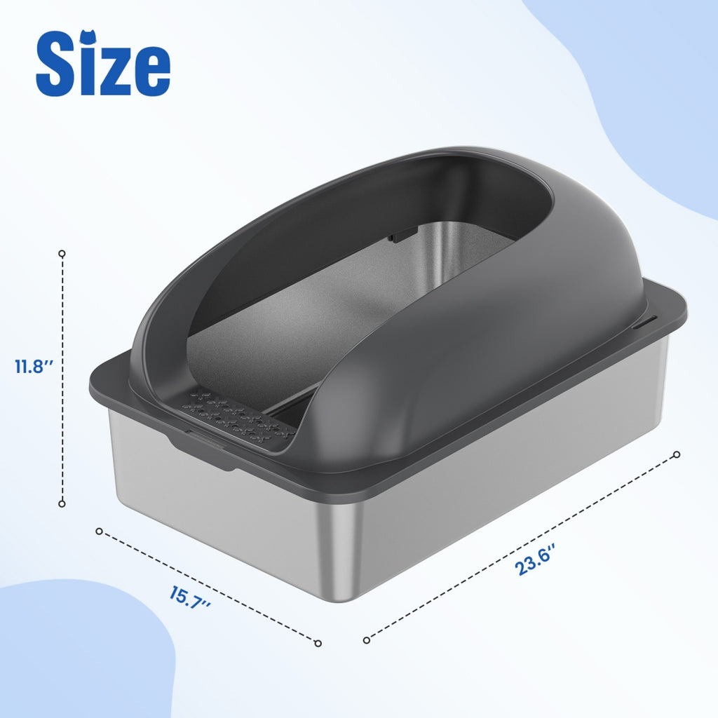 Large Cat Litter Box For Big Cats, Scoop And Mat Included
