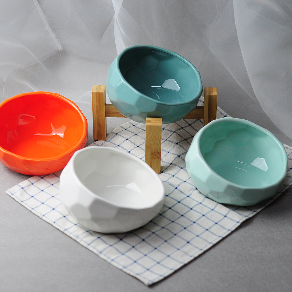 Ceramic Cat & Dog Bowl Oblique Mouth