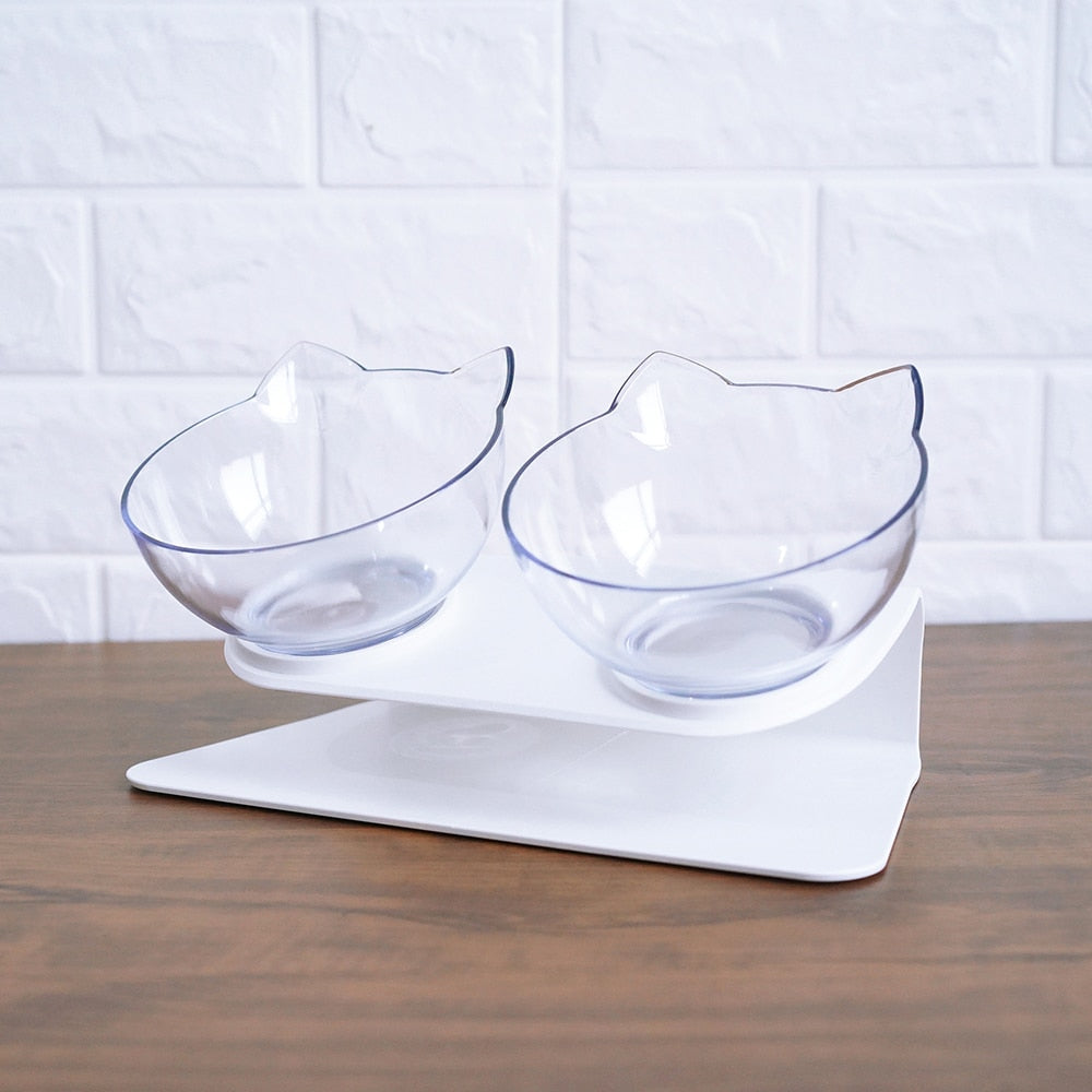 Slanted Double Cat Bowl - Improved Digestion & Neck Comfort