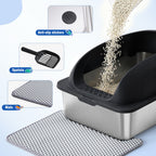 Large Cat Litter Box For Big Cats, Scoop And Mat Included