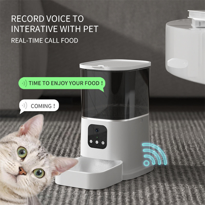 Smart WiFi Pet Feeder 6L – App Control, Timer & Video Camera