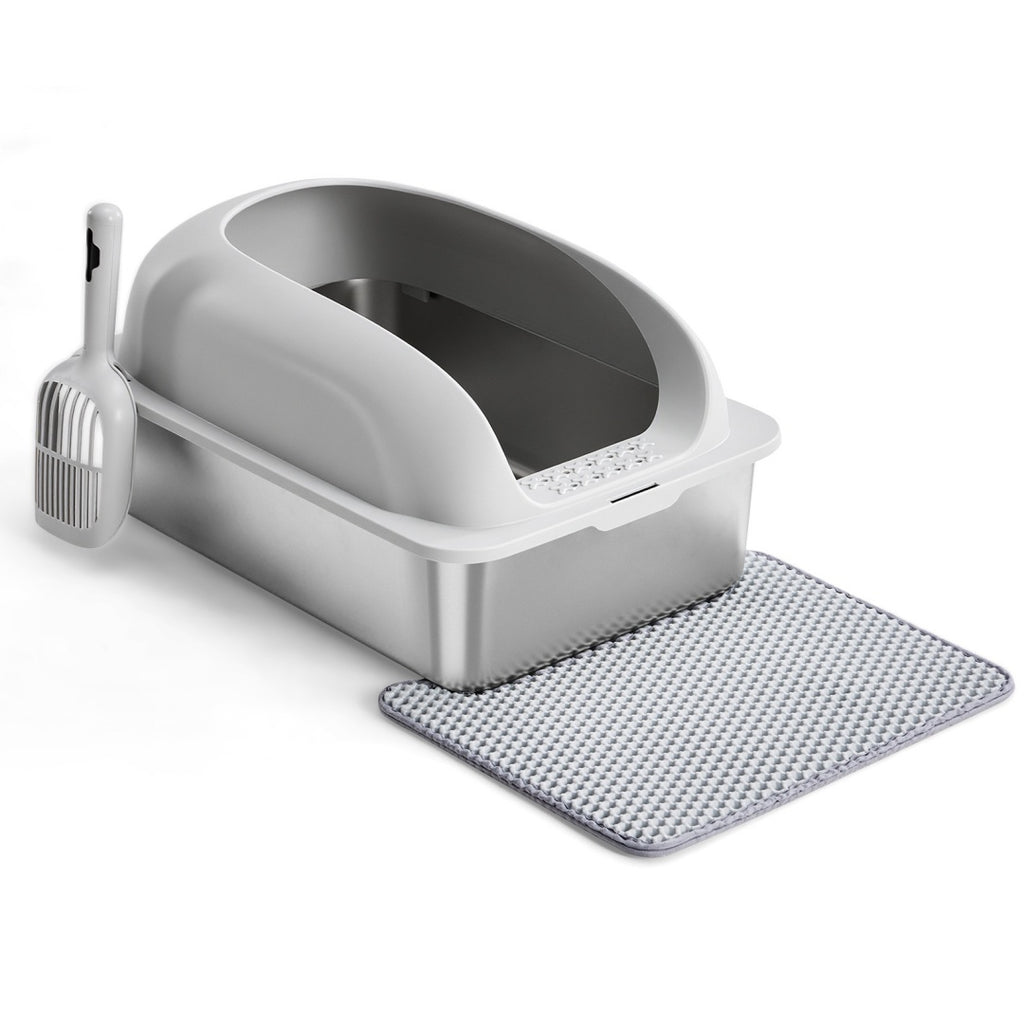 Large Cat Litter Box For Big Cats, Scoop And Mat Included