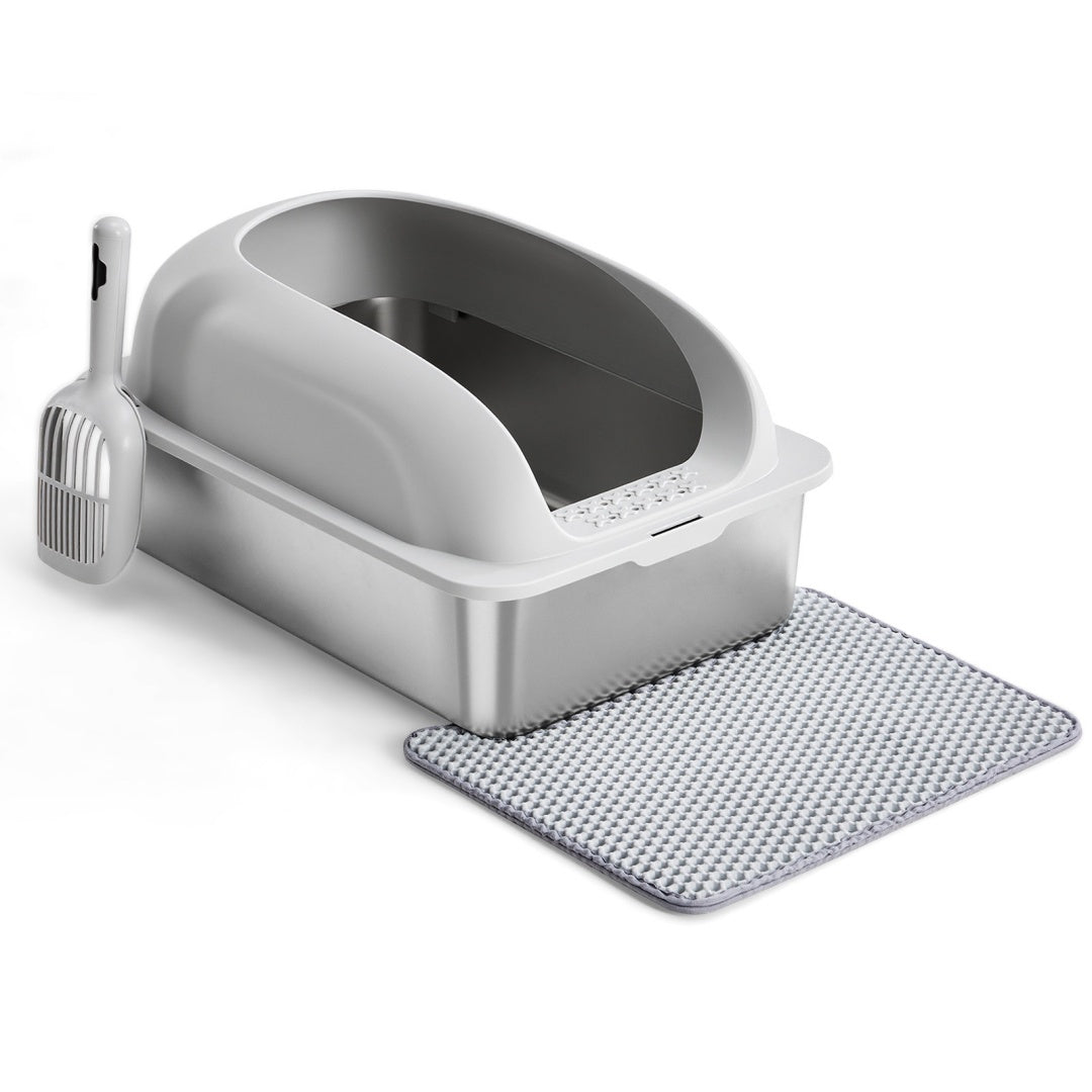 Large Cat Litter Box For Big Cats, Scoop And Mat Included