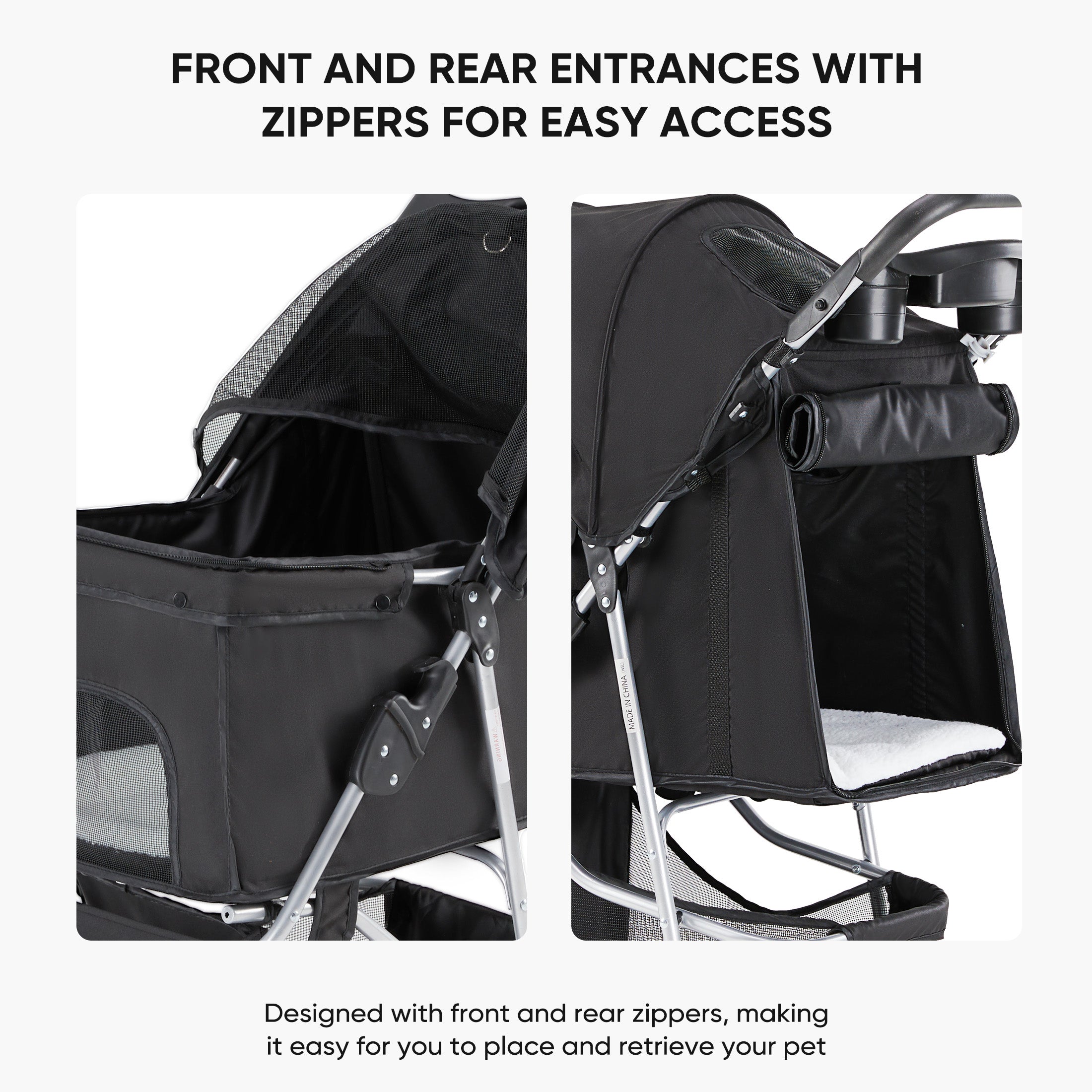 Pet Stroller Cart for Cats & Dogs – Foldable Travel Carrier Pram