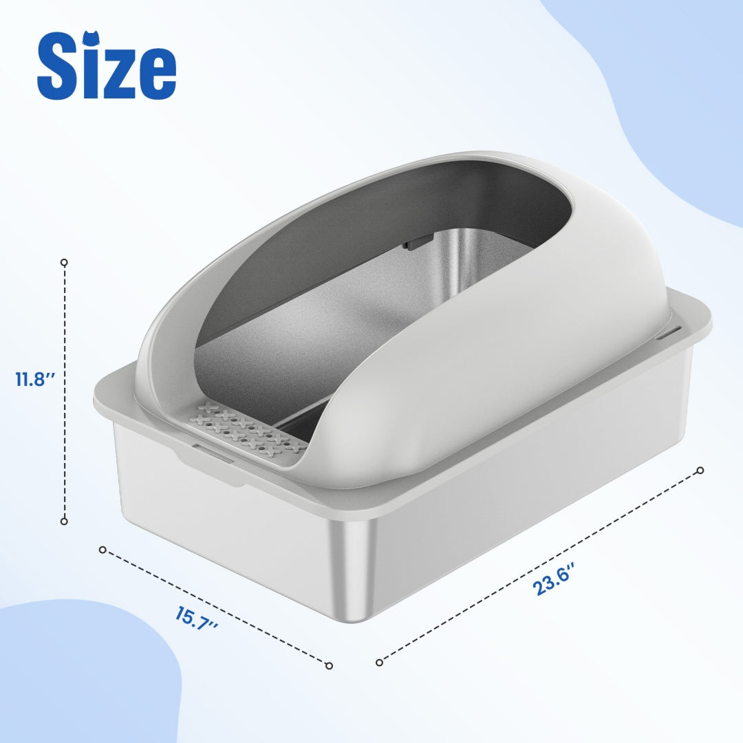 Large Cat Litter Box For Big Cats, Scoop And Mat Included