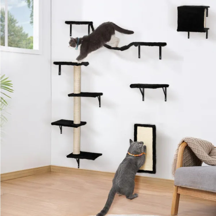 5 Pcs Wall Mounted Cat Climber Set - Floating Cat Shelves