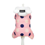 Polka Dot Dog Coat – Warm Cotton Winter Jacket for Small & Medium Dogs