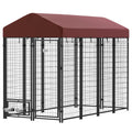 Outdoor Dog Kennel with Rotating Bowl Holders