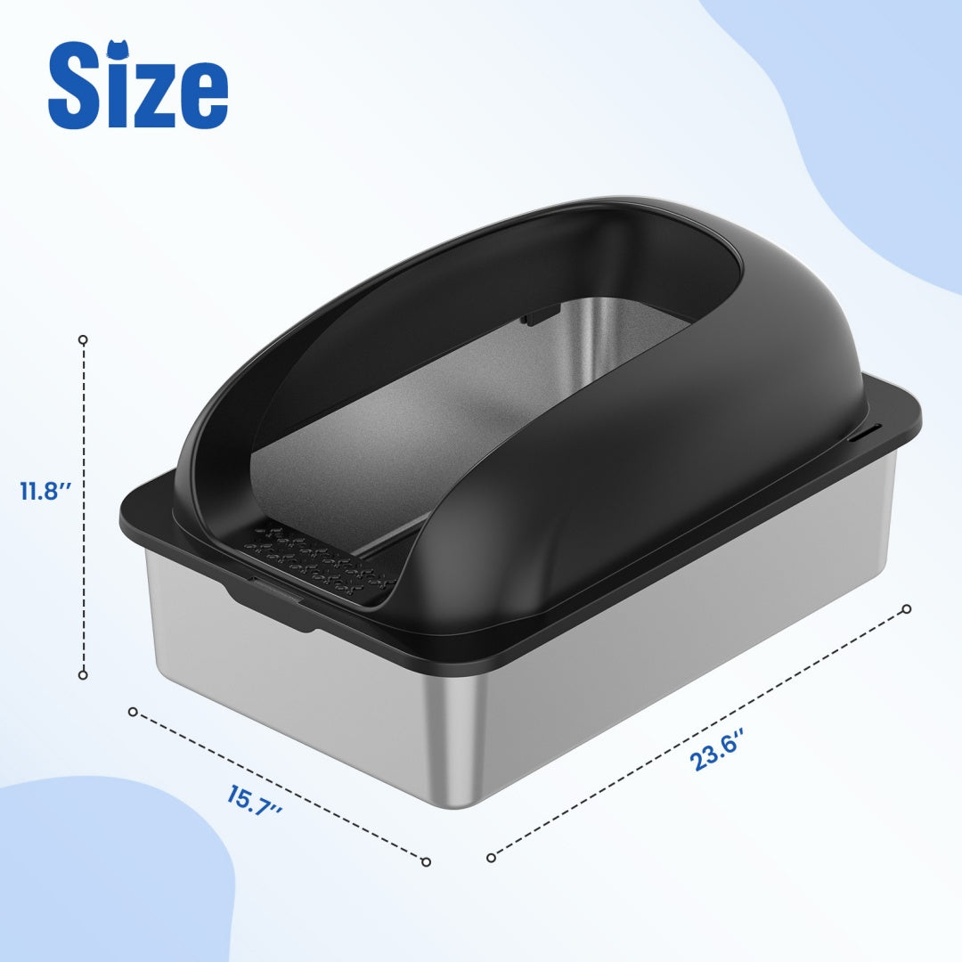 Large Cat Litter Box For Big Cats, Scoop And Mat Included