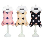 Polka Dot Dog Coat – Warm Cotton Winter Jacket for Small & Medium Dogs