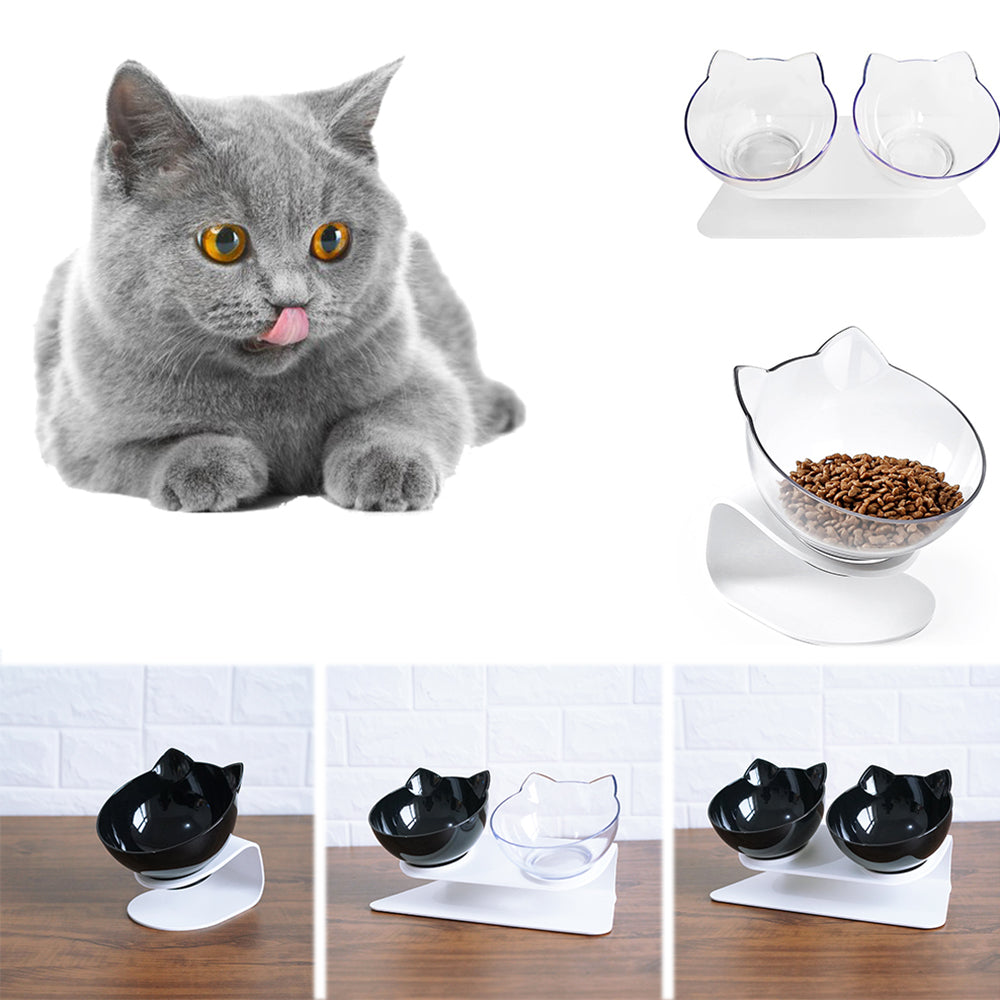 Slanted Double Cat Bowl - Improved Digestion & Neck Comfort