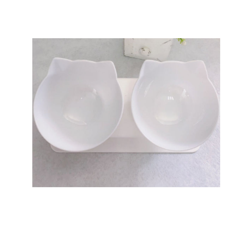 Slanted Double Cat Bowl - Improved Digestion & Neck Comfort