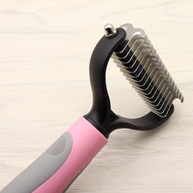 Pet Long-haired Dogknot Comb Double-sided Blade Dog - PawXora