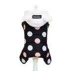 Polka Dot Dog Coat – Warm Cotton Winter Jacket for Small & Medium Dogs