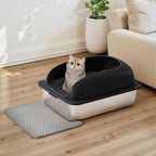 Large Cat Litter Box For Big Cats, Scoop And Mat Included