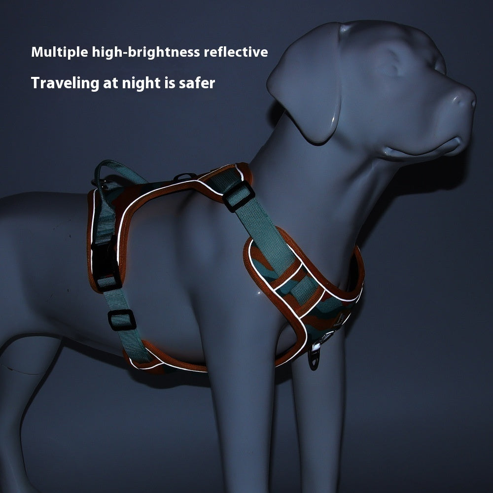 Reflective Dog Harness & Leash Set – No-Pull Chest Back Strap for Walking