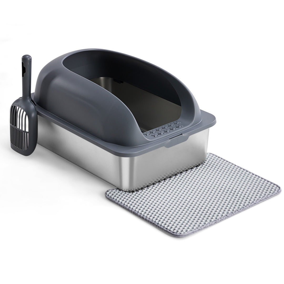 Large Cat Litter Box For Big Cats, Scoop And Mat Included