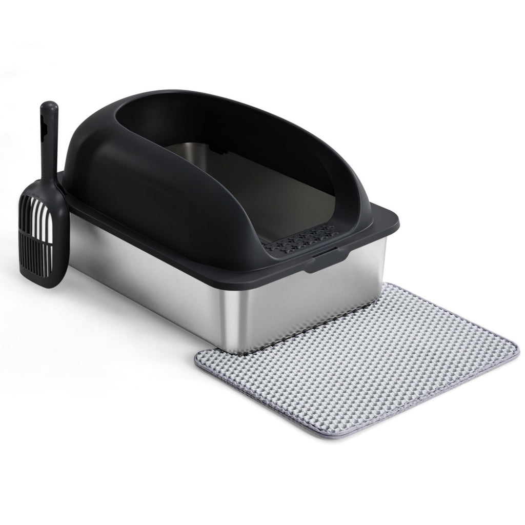 Large Cat Litter Box For Big Cats, Scoop And Mat Included